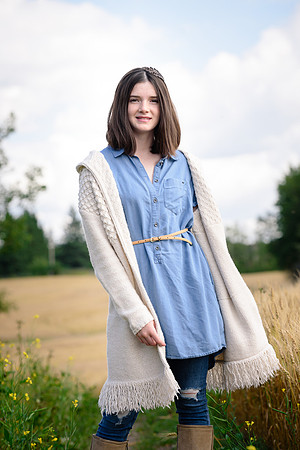 Young woman in field outdoor portraits